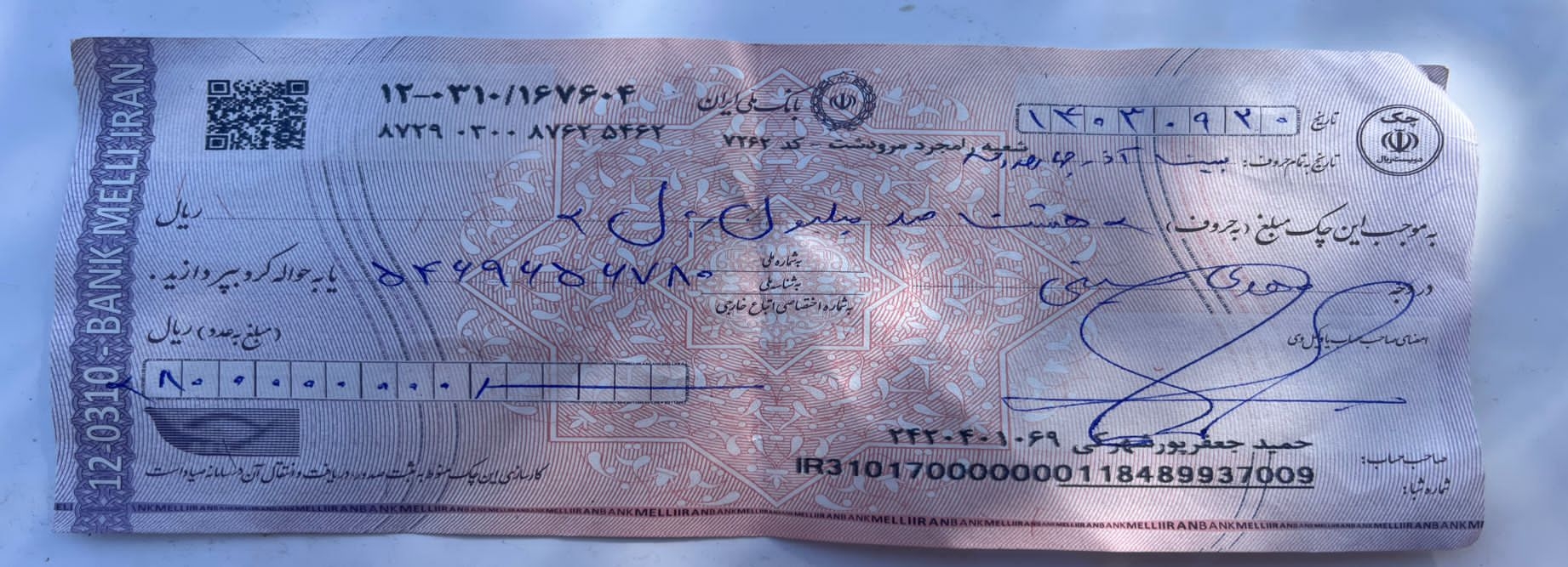 ضمانت در چک صیادی